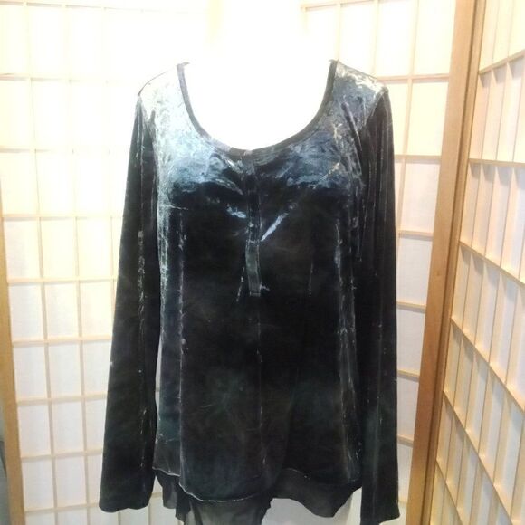 SimplyâVeraâVera WangâLgâCrushedâVelvetâTop - Picture 13 of 14